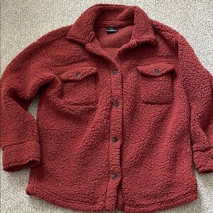 Cozy Rust Sherpa Jacket- worn once